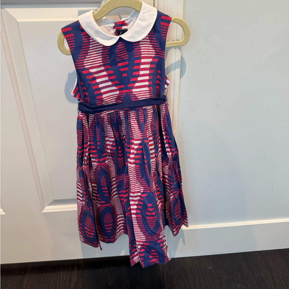 Oscar de la Renta Dress with Red and Blue Pattern